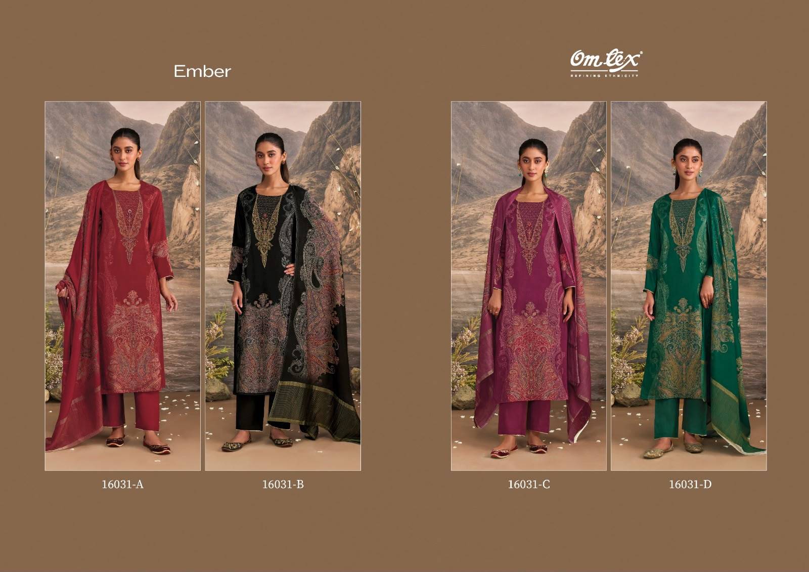 EMBER By Om Tex 16031 SERIES Beautiful Festive Suits Stylish Colorful Fancy Casual Wear & Ethnic Wear MUSLEEN SILK Dresses At Wholesale Price